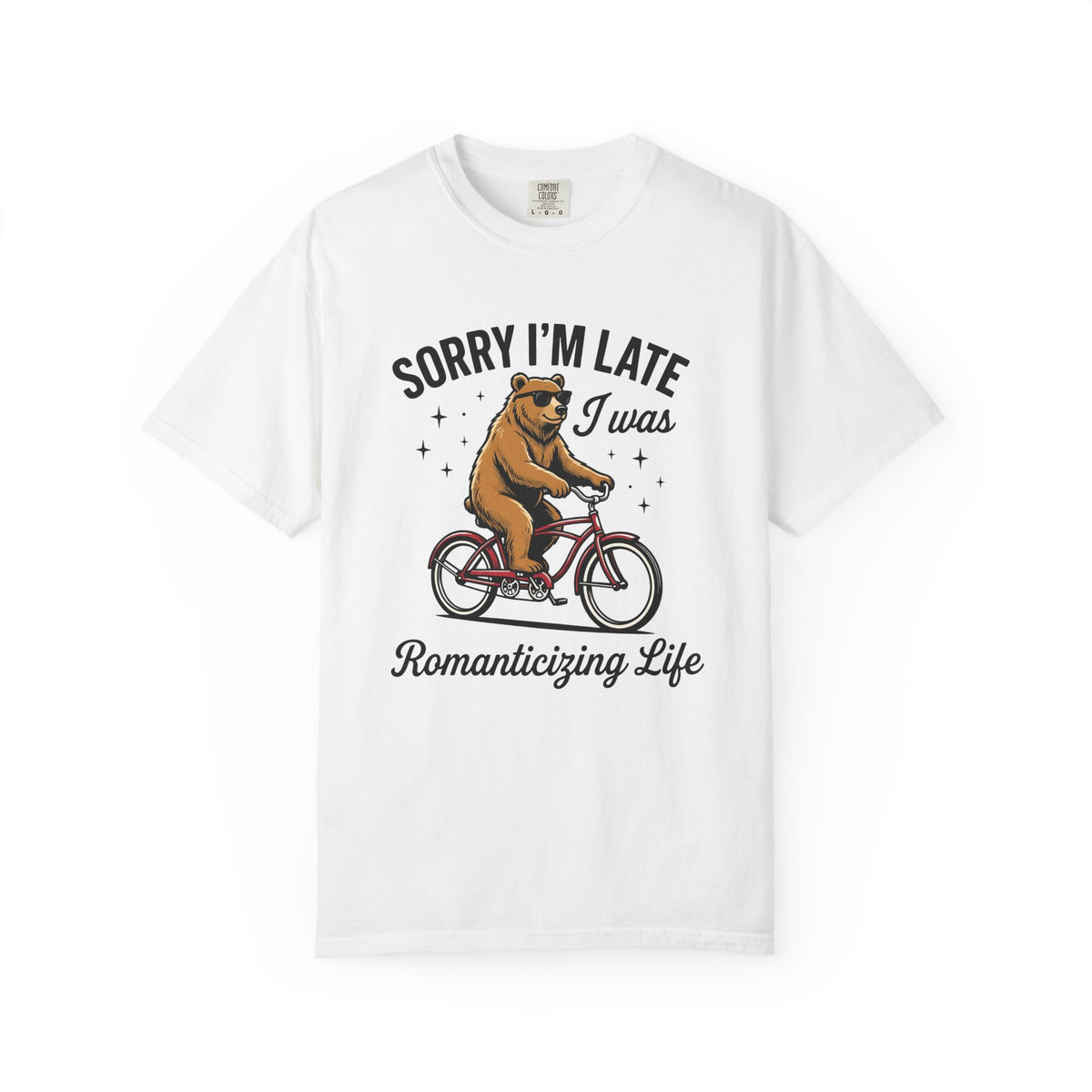 Bear Cycling T-Shirt Funny Creatures Gift Women Funny Cartoon T-Shirt Bear T-Shirt Humor Fan Cartoonish T-Shirt Animal Graphic Classic Cool Glasses
