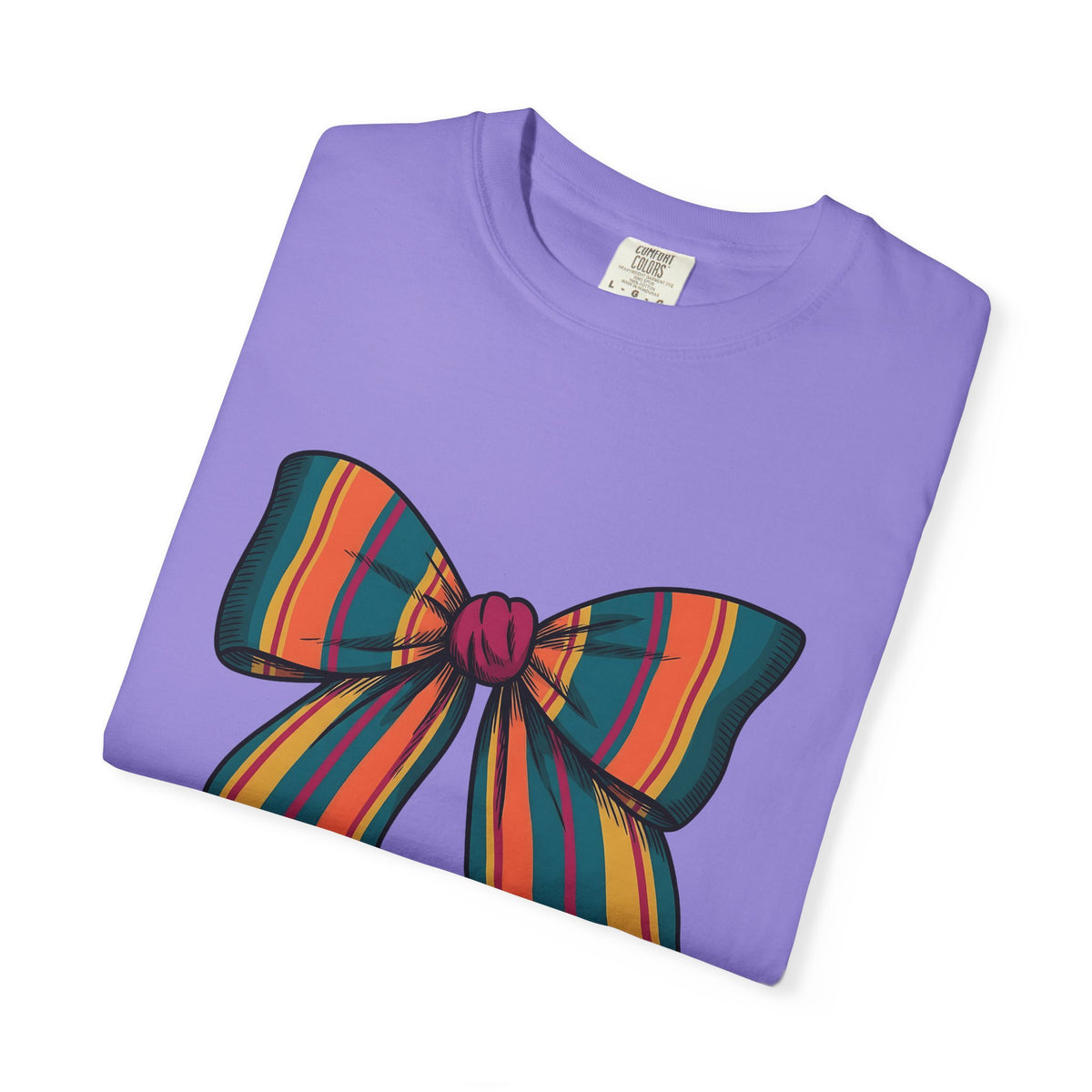 Striped Hair Bow T-Shirt Moms Apparel Gift Women Simple Graphic T-Shirt Hair Bow T-Shirt Mom Fan Minimalist T-Shirt Clothing Graphic Classic Fringe