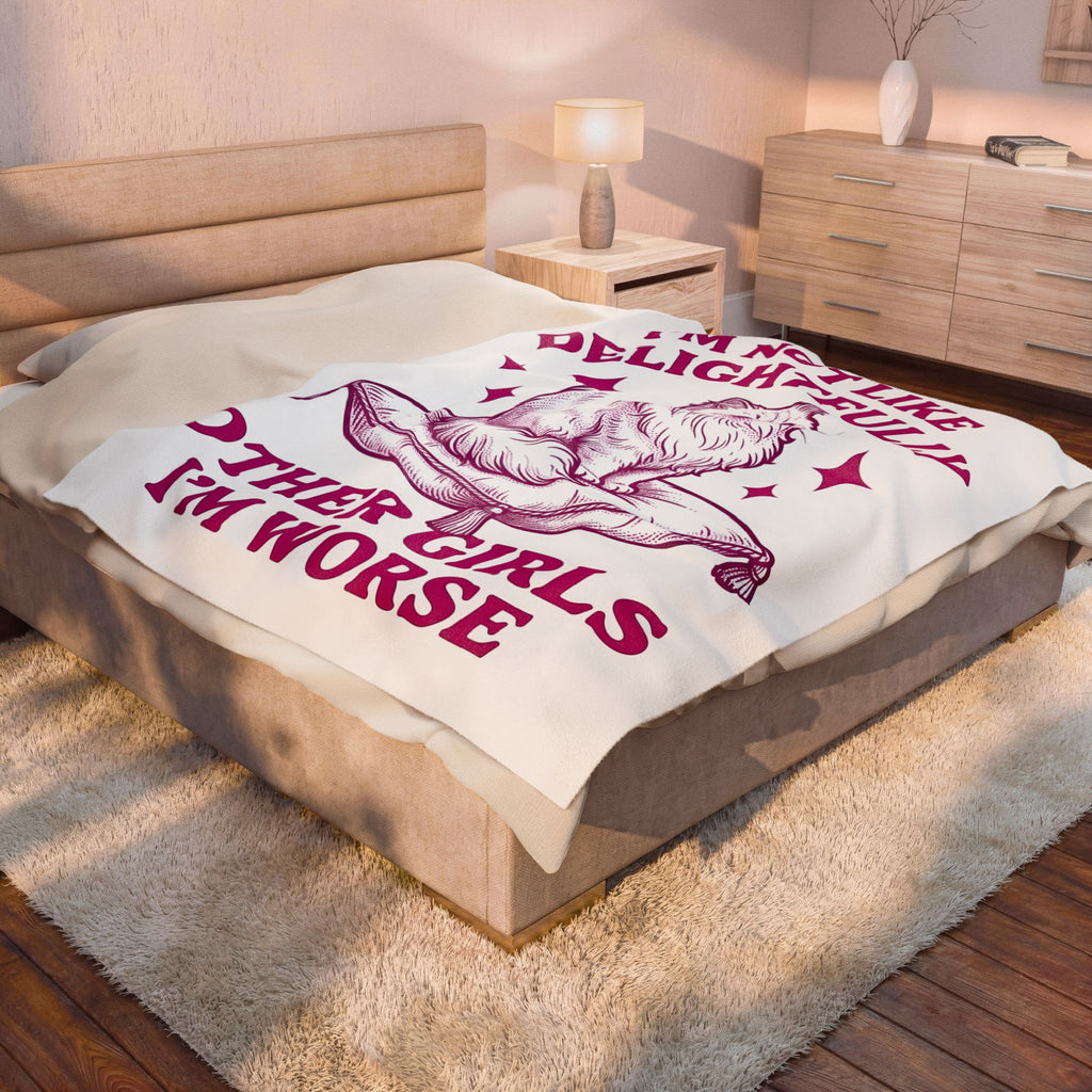 Furry Cat Blanket Funny Animal Gift Women Classic Blanket Kitten Blanket Humor Fan Cartoon Blanket Creature Graphic Doodle Throw Blanket Blanket