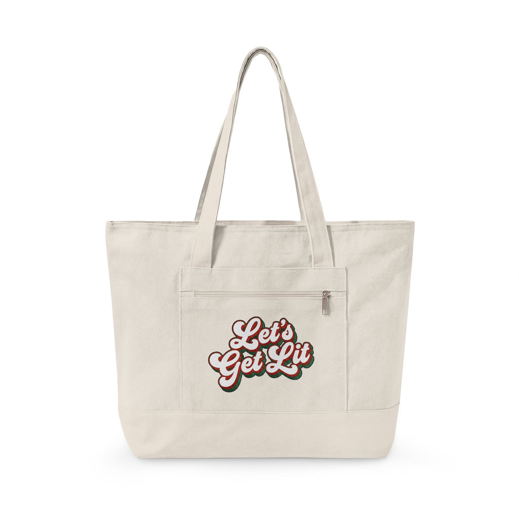 Festive Message Tote Bag Christmas Fun Gift Women Joyful Tote Bag Holiday Greeting Tote Bag Christmas Fan Cheerful Tote Bag Amusement Graphic Classic