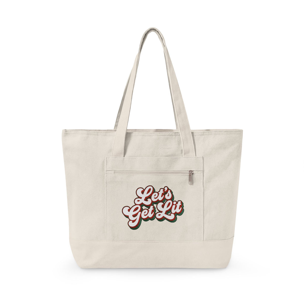 Festive Message Tote Bag Christmas Fun Gift Women Joyful Tote Bag Holiday Greeting Tote Bag Christmas Fan Cheerful Tote Bag Amusement Graphic Classic