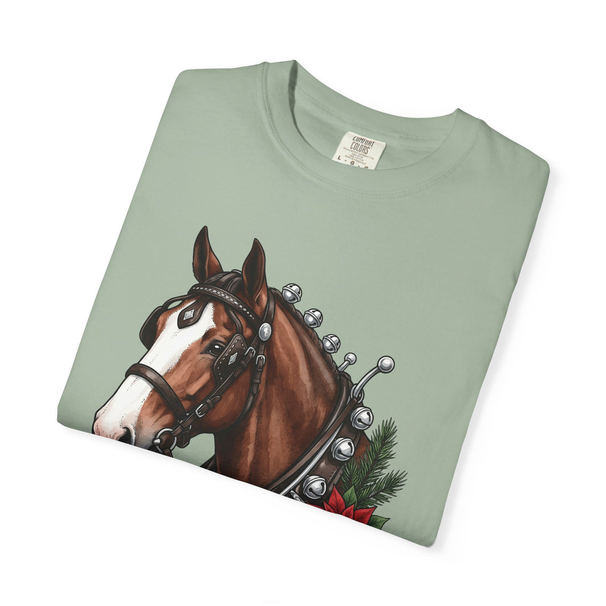 Horse Head T-Shirt Christmas Horse Gear Gift Women Lifelike T-Shirt Stallion T-Shirt Christmas Fan Realistic T-Shirt Equestrian Graphic Retro