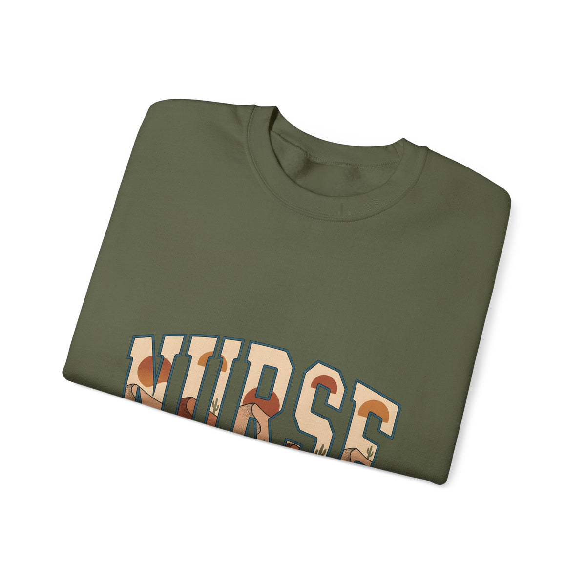 Desert Landscape Text Sweatshirt Nurse Western Gift Women Boho Sweatshirt Desert Text Sweatshirt Rn Fan Hippie Sweatshirt Cowboy Graphic Retro Cactus Sweatshirt