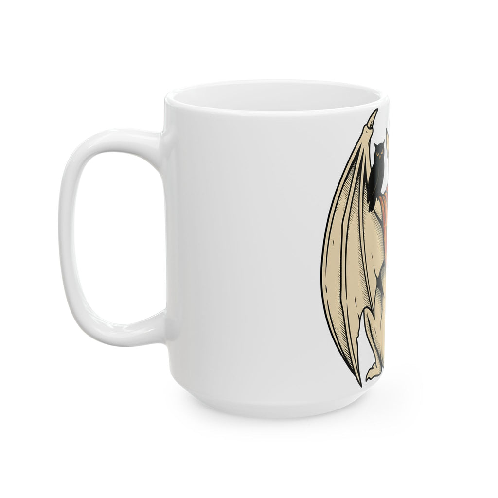 Bat Sculpture Mug Halloween Ghost Gift Women Mysterious Mug Statue Mug Horror Fan Dark Art Mug Specter Graphic Classic Night Bird