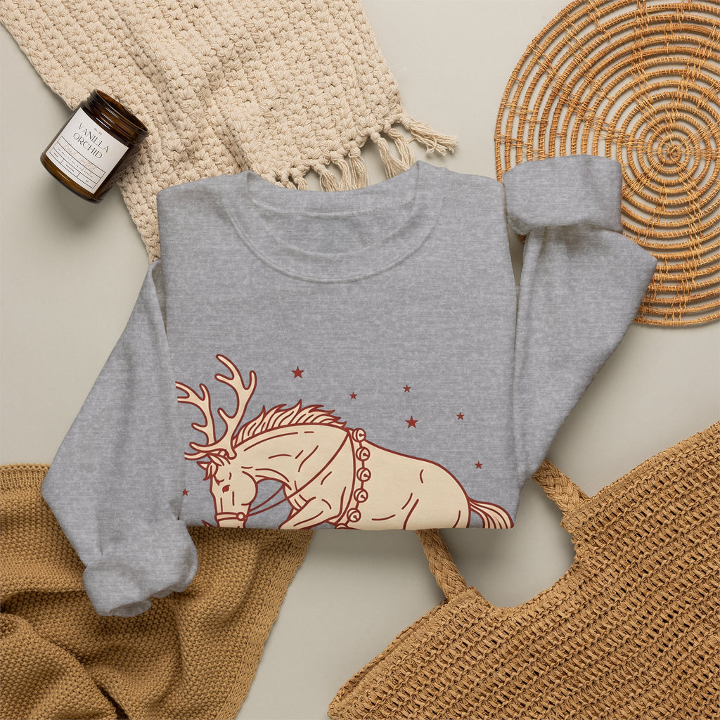 Stag Sweatshirt Christmas Creatures Gift Women Hand Drawn Sweatshirt Deer Sweatshirt Xmas Fan Illustrated Sweatshirt Animal Graphic Classic Twinkles Sweatshirt