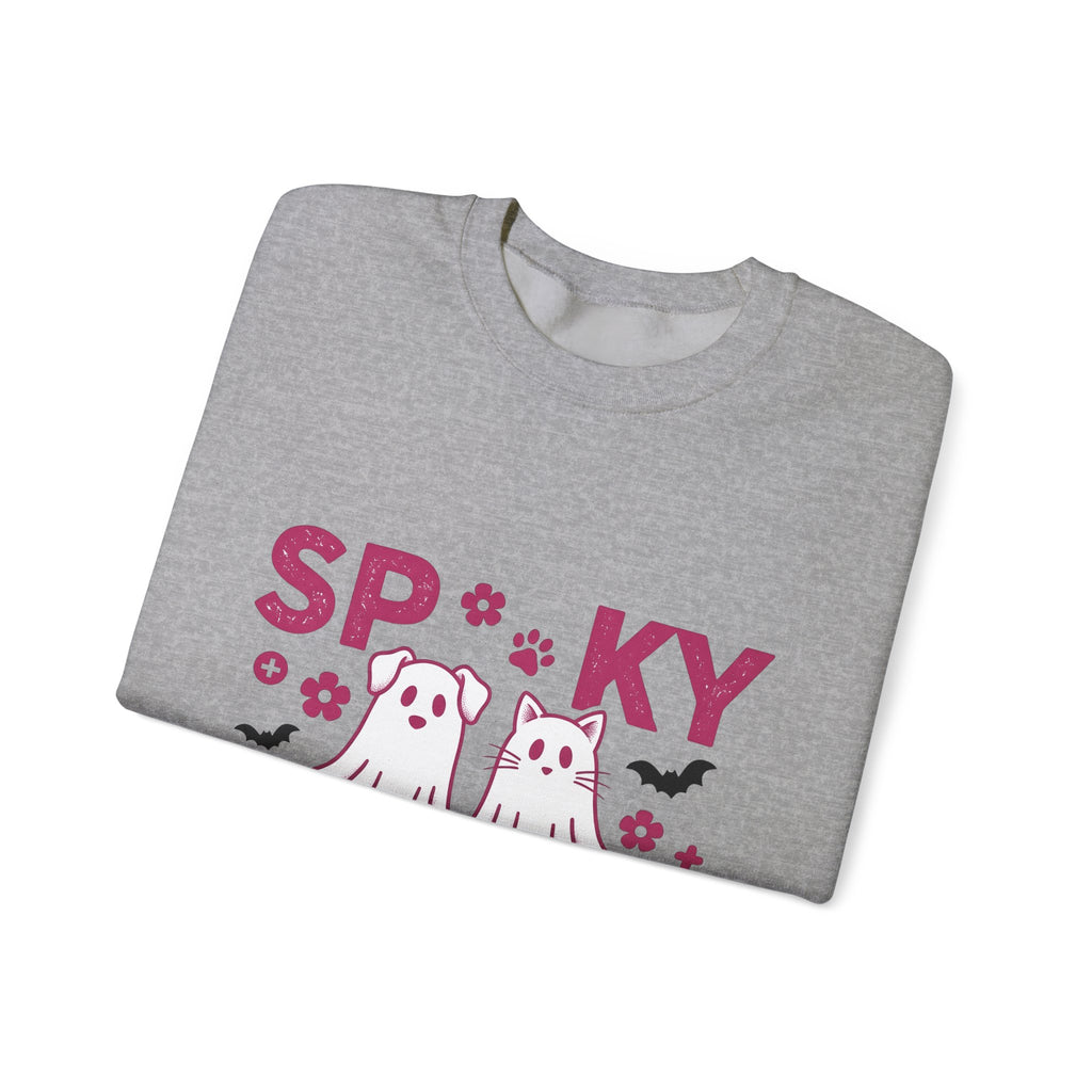 Spooky Dog Cat Sweatshirt Vet Tech Holiday Gift Women Adorable Sweatshirt Halloween Cat Sweatshirt Veterinary Technician Fan Cute Sweatshirt Christmas Graphic