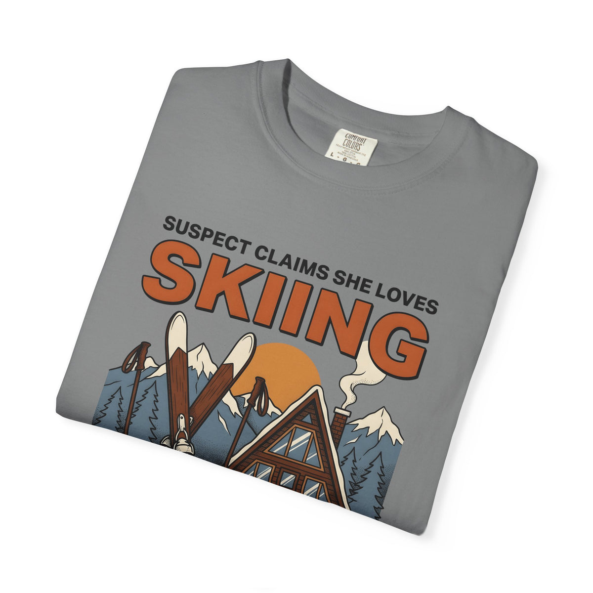 Ski Gear Lodge T-Shirt Skiing Winter Gift Women Cartoon T-Shirt Ski Lodge T-Shirt Skier Enthusiast Cartoonish T-Shirt Frosty Graphic Vintage