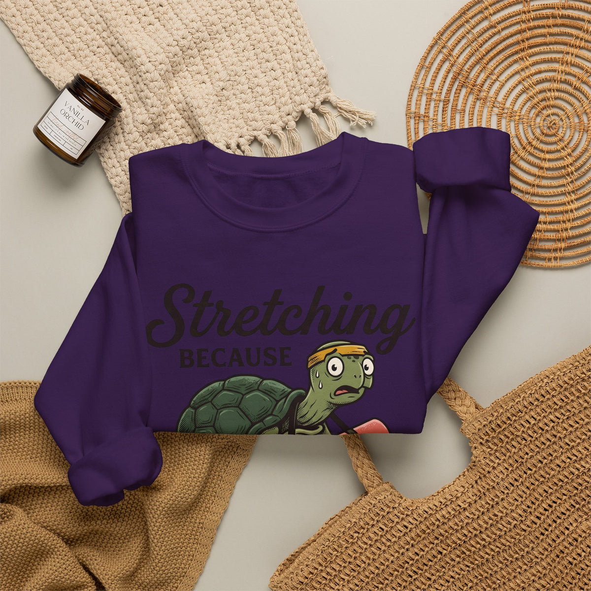 Turtle Pose Sweatshirt Yoga Wildlife Gift Women Comic Sweatshirt Kurmasana Sweatshirt Yogini Enthusiast Cartoon Sweatshirt Animal Graphic Vintage Water Lilies