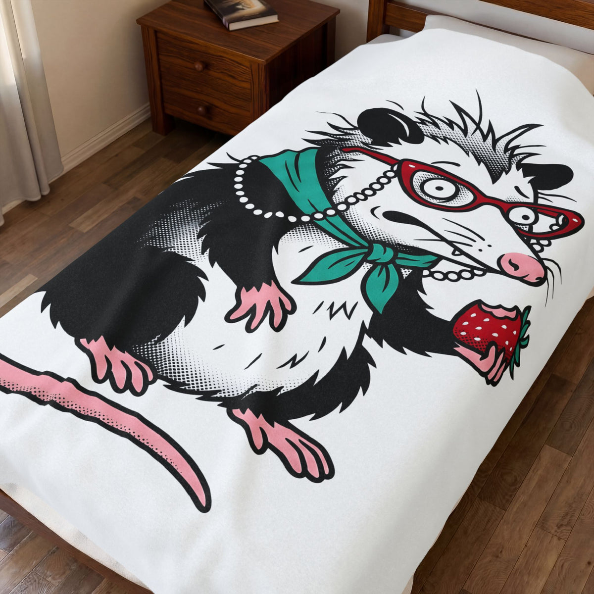 Opossum Possum Wildlife Gift Comic Possum Opossum Fan Opossum Wildlife Blanket