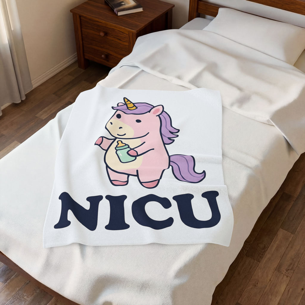 Baby Unicorn Blanket NICU Nurse Clinic Gift Women Adorable Blanket Unicorn Blanket Nurse Practitioner Enthusiast Cute Blanket Medical Graphic