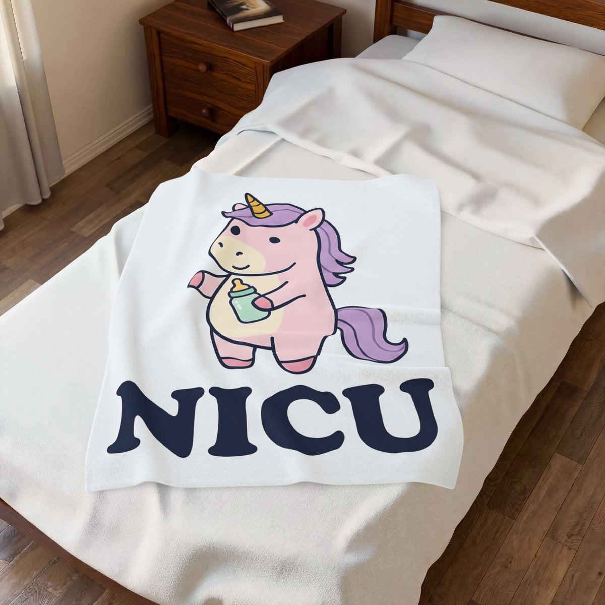 Baby Unicorn Blanket NICU Nurse Clinic Gift Women Adorable Blanket Unicorn Blanket Nurse Practitioner Enthusiast Cute Blanket Medical Graphic