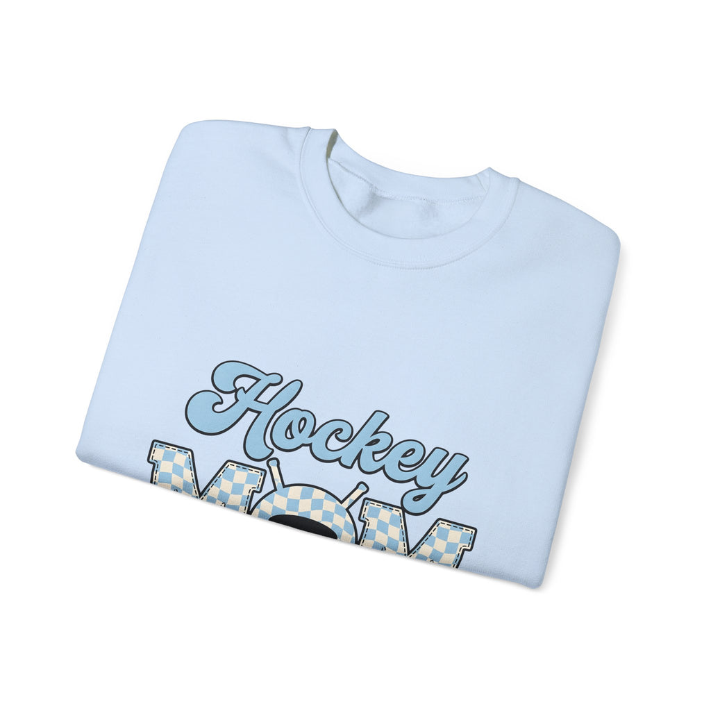 Hockey Puck Sweatshirt Hockey Mom Sports Gift Women Retro Sweatshirt Puck Sweatshirt Hockey Fan Vintage Sweatshirt Athletic Graphic Checkered Hockey Sticks