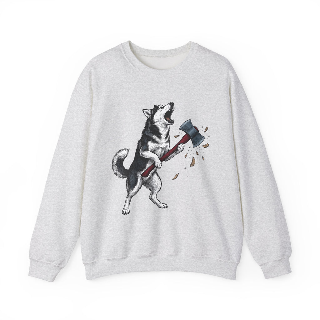 Wolf Dog Sweatshirt Dog Funny Gift Women Line Art Sweatshirt Wolfdog Sweatshirt Dog Fan Illustrated Graphic Sweatshirt Hand Drawn Splitting Axe Sweatshirt