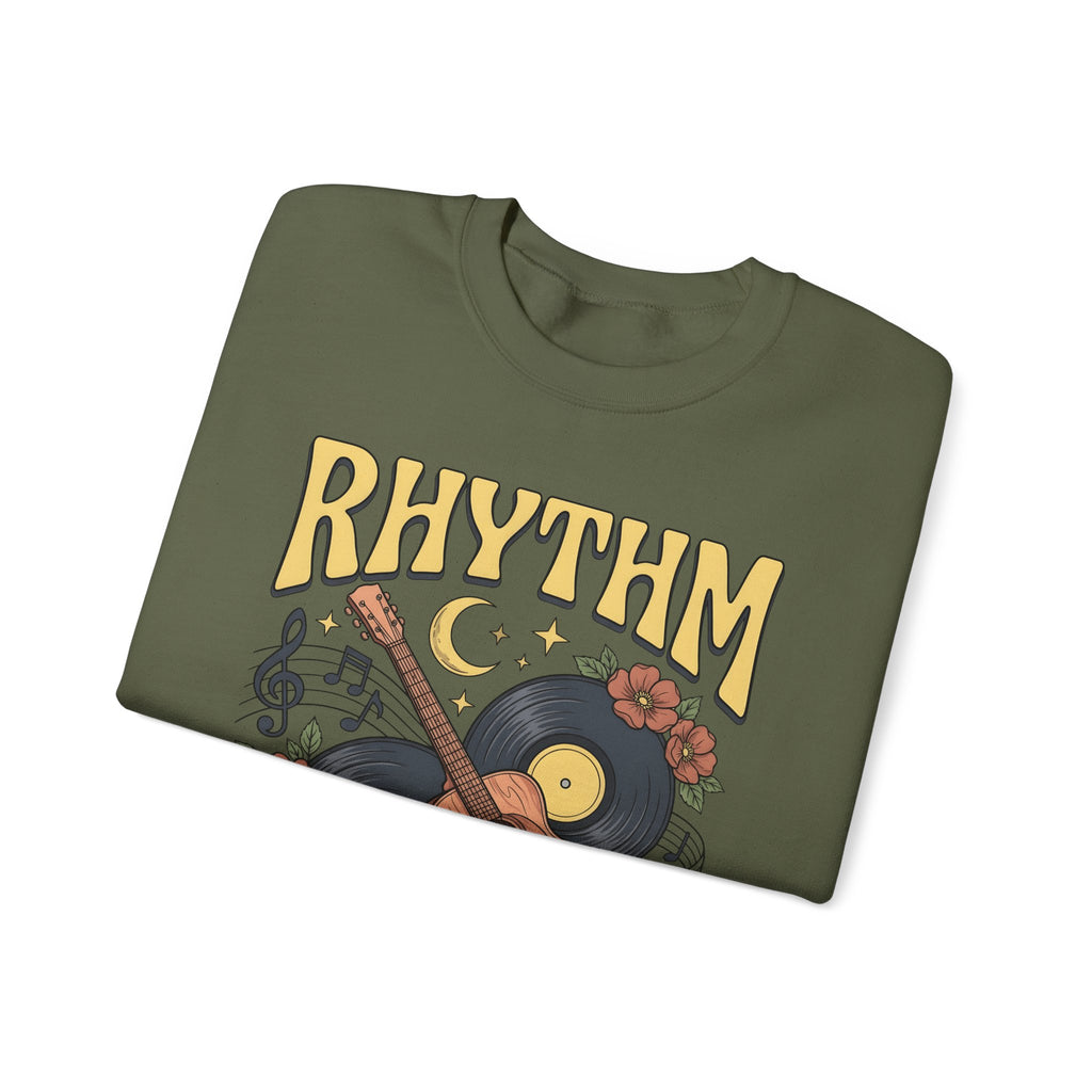 Electric Guitar Records Sweatshirt Music Bouquet Gift Women Free Spirit Sweatshirt Guitar Sweatshirt Music Fan Bohemian Sweatshirt Floral Graphic Old School