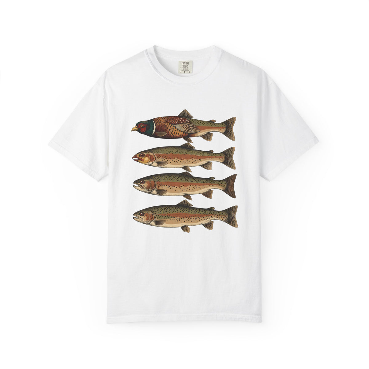 Rainbow Trout Fishing Animals Gift Retro Trout Angler Fan Vintage Wildlife Sketch Game T-Shirt