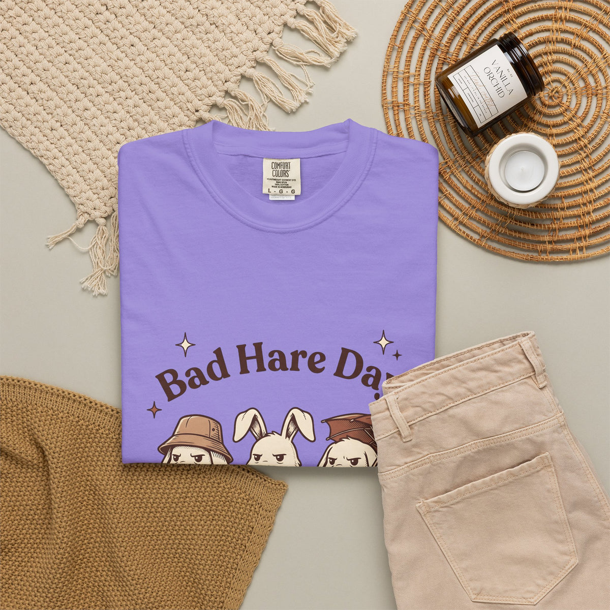 Moody Rabbits T-Shirt Funny Pets Gift Women Animation T-Shirt Bunny T-Shirt Humor Fan Cartoon T-Shirt Animal Graphic Classic Rainshade T-Shirt