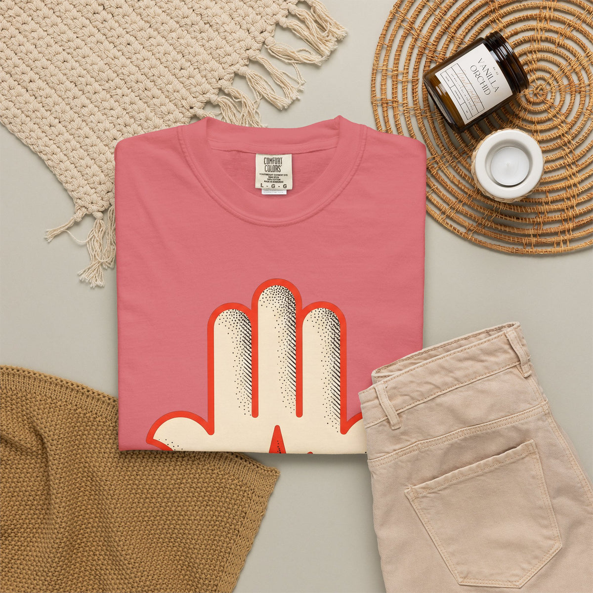 Hamsa Hand T-Shirt Boho Chic Spiritual Gift Women Minimalist T-Shirt Hand Of Fatima T-Shirt Bohemian Enthusiast Simple T-Shirt Mystical Graphic