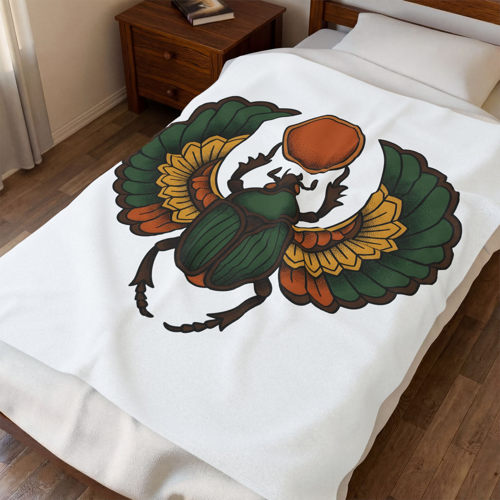 Beetle Bug Blanket Boho Chic Chakra Gift Women Minimalist Blanket Scarab Blanket Bohemian Enthusiast Simple Blanket Energy Graphic Hand Drawn Sun