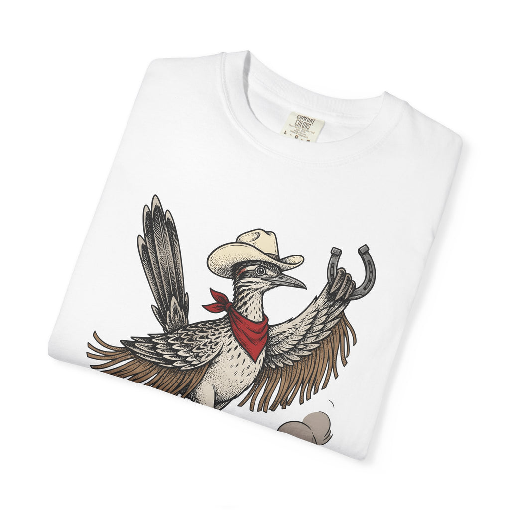 Cowboy Bird T-Shirt Cowgirl Country Gift Women Hand Drawn T-Shirt Rodeo T-Shirt Cowgirl Fan Illustrated T-Shirt Rural Graphic Cartoon Horseshoe
