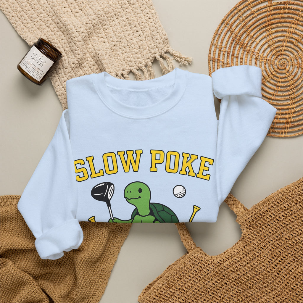 Turtle Golf Sweatshirt Golf Animal Gift Women Cartoon Sweatshirt Golfer Sweatshirt Golfer Fan Toon Sweatshirt Wildlife Graphic Retro Golf Ball Sweatshirt