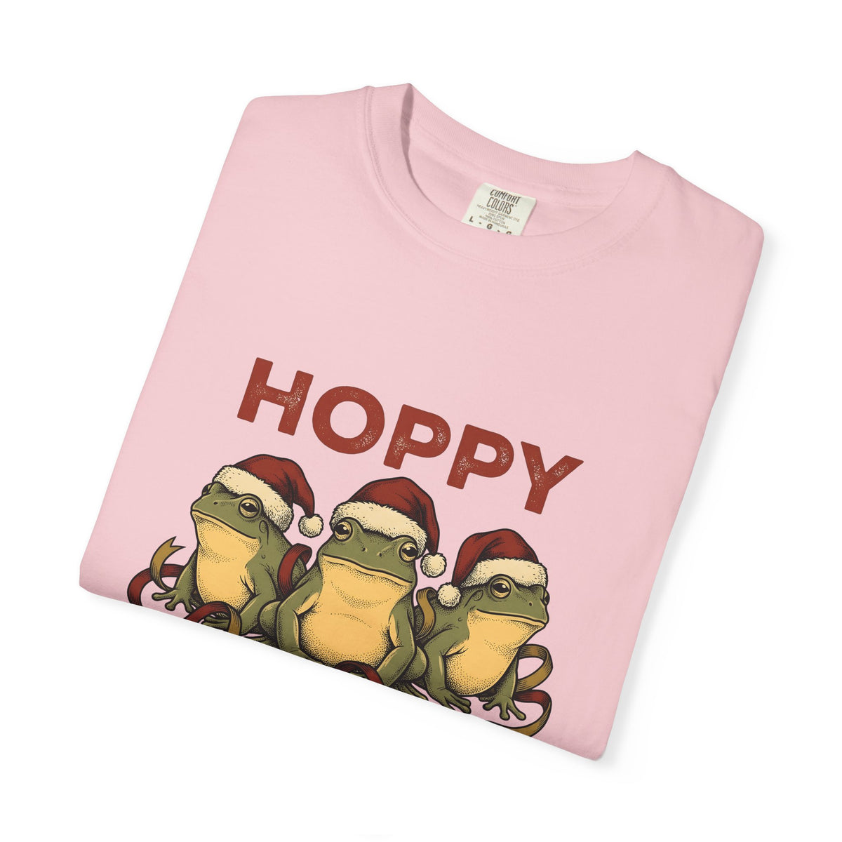 Frog Holiday Hats Christmas Wildlife Gift Cartoon Toad Xmas Fan Toad Animal Line Sash T-Shirt