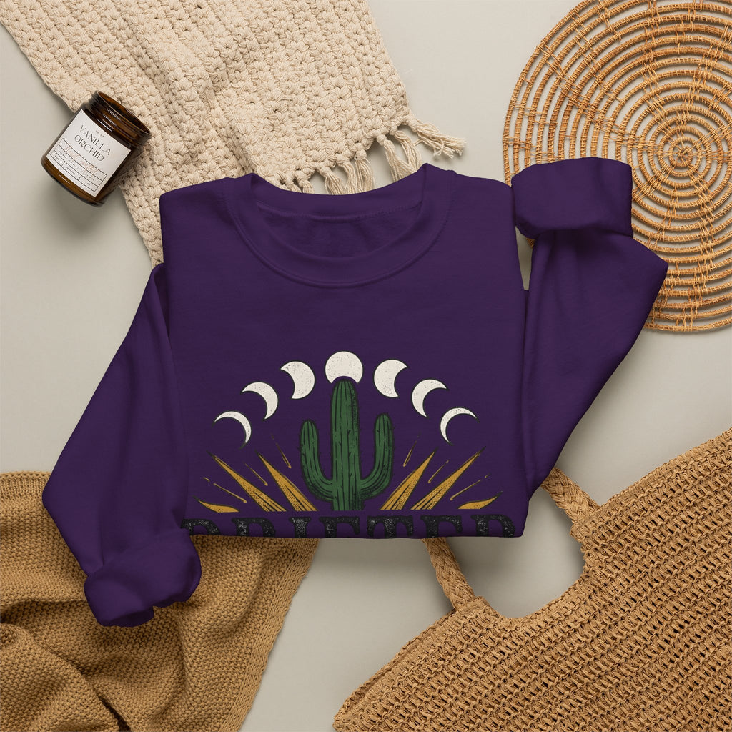 Desert Sun Sweatshirt Cowgirl Cowboy Gift Women Southwestern Sweatshirt Desert Sweatshirt Rodeo Fan Western Sweatshirt Ranch Graphic Antique Moon Cycle Sweatshirt