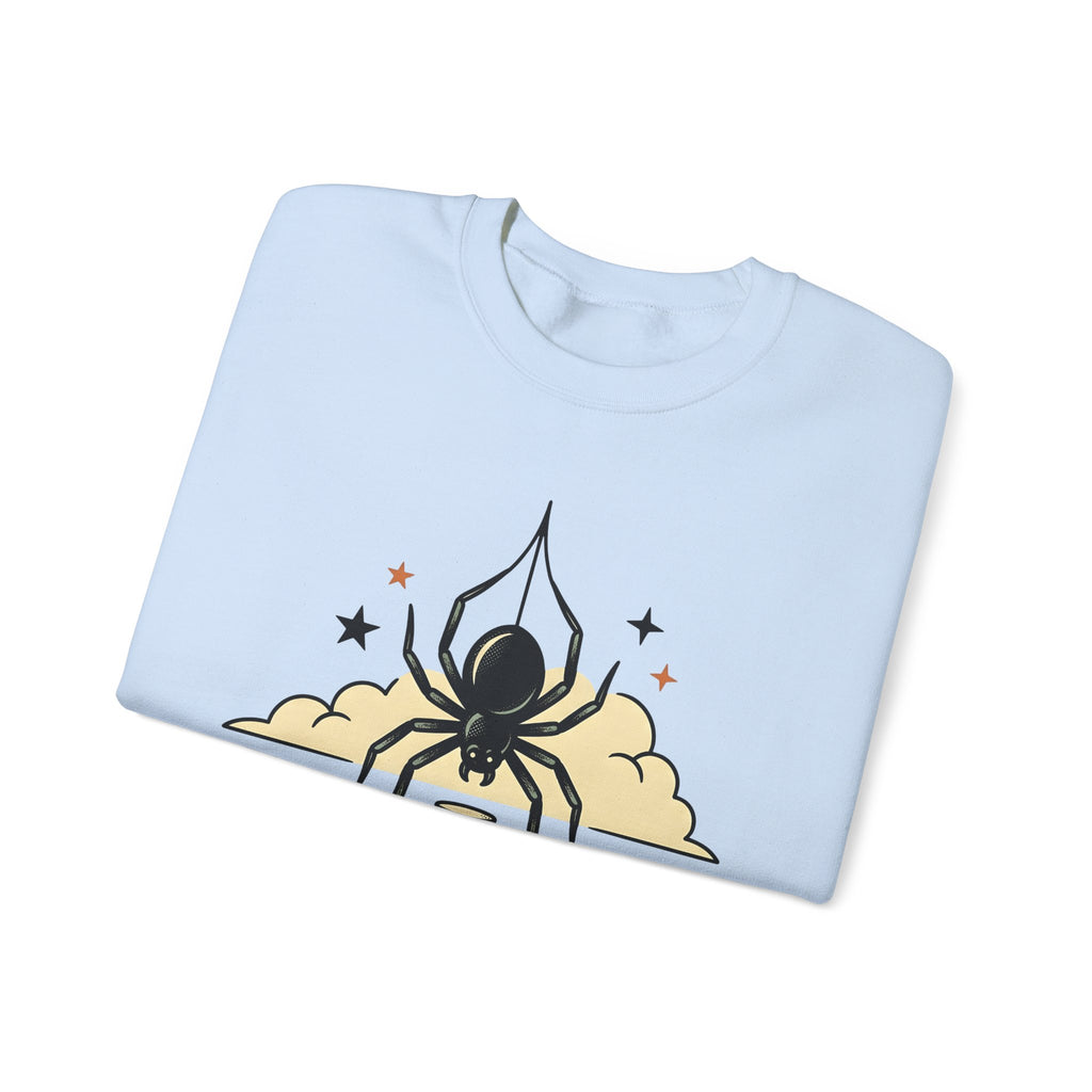 Spider Flask Sweatshirt Halloween Eerie Gift Women Typography Sweatshirt Flask Sweatshirt Horror Fan Gothic Sweatshirt Spooky Graphic Classic Glitter Sweatshirt