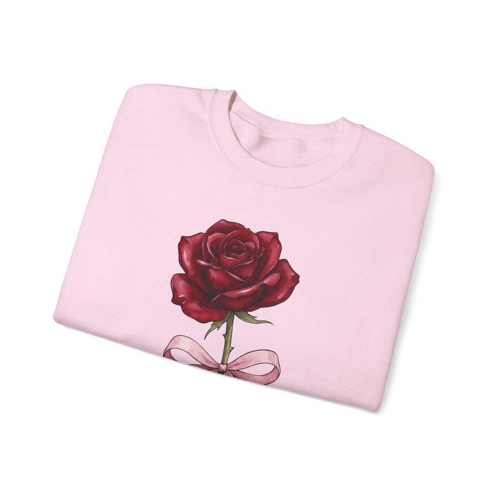 Rose Flower Sweatshirt Floral Romantic Gift Women Watercolor Sweatshirt Flower Sweatshirt Floral Fan Painted Sweatshirt Lovely Graphic Hand Drawn Bow Sweatshirt
