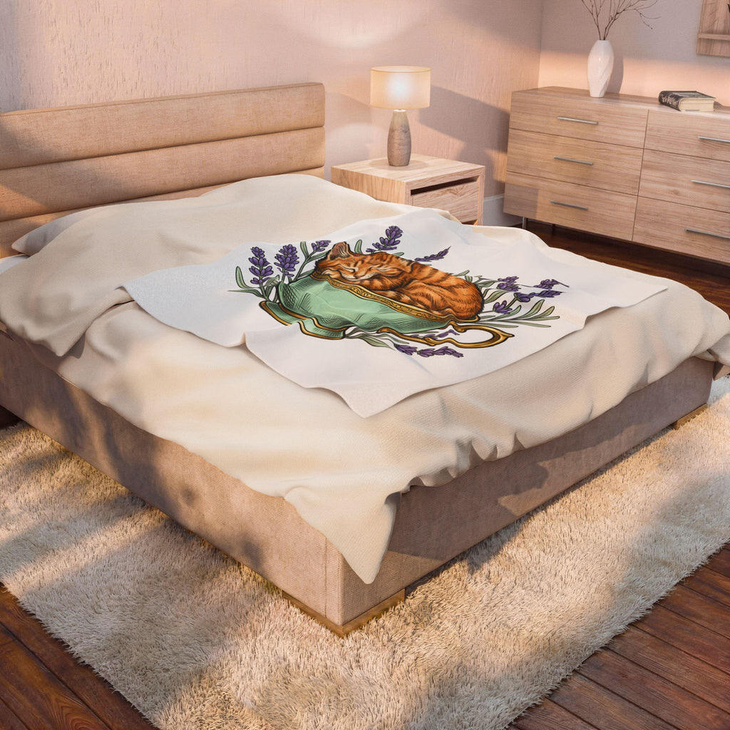 Kitten Cup Blanket Cat Garden Gift Women Line Art Blanket Cat Blanket Blanket Cat Fan Feline Graphic Blanket Floral Design Hand Painted Flower Blanket