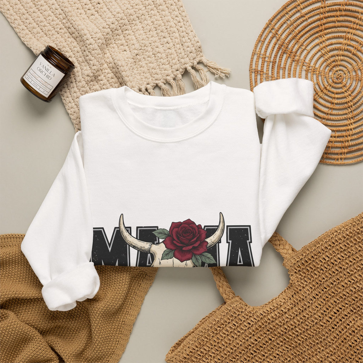 Bull Skull Sweatshirt Mom Hippie Gift Women Rustic Sweatshirt Cow Skull Sweatshirt Mother Enthusiast Vintage Sweatshirt Bohemian Graphic Retro Floral Rose