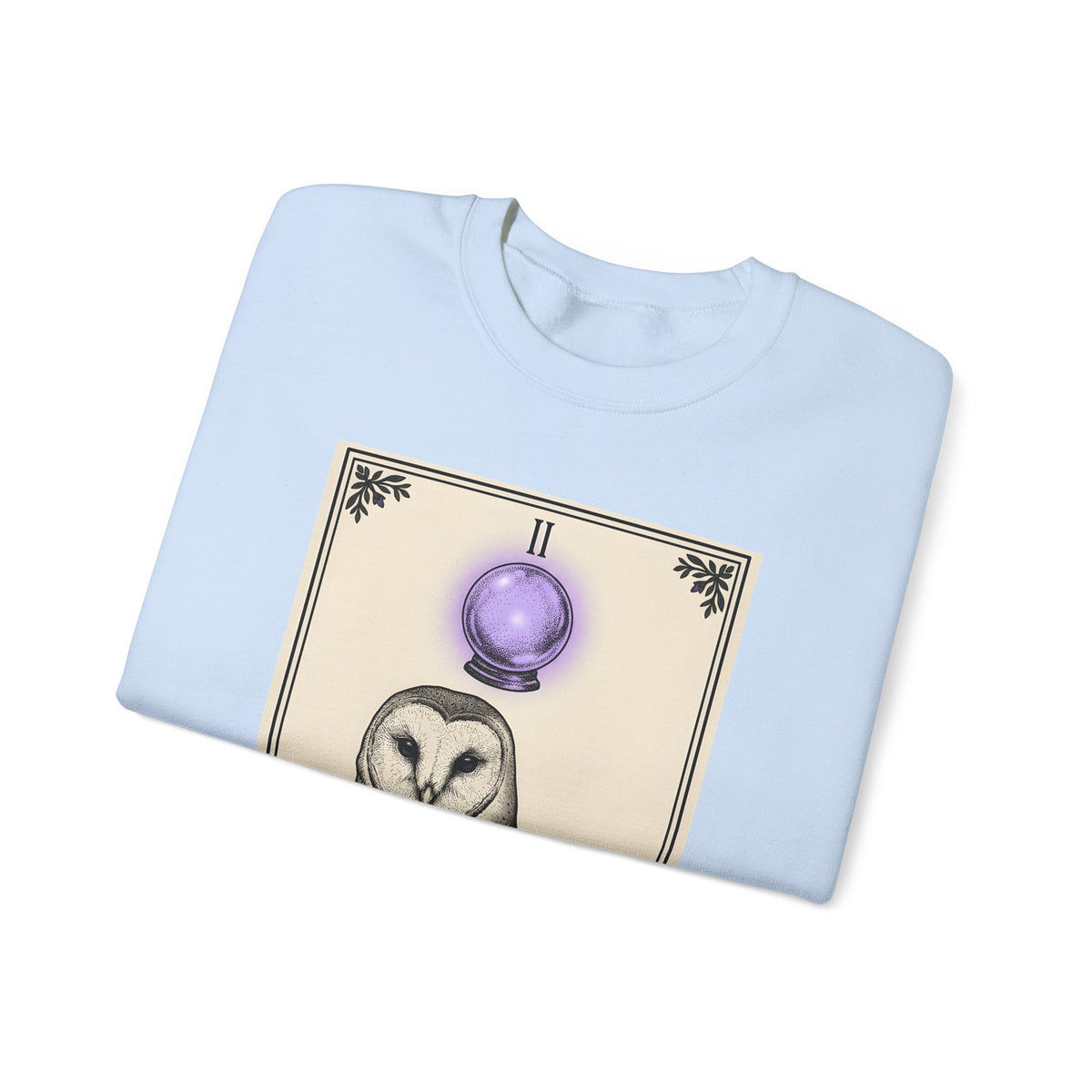 Barn Owl Sweatshirt Boho Chic Magic Gift Women Oracle Sweatshirt Owl Sweatshirt Bohemian Fan Mystic Sweatshirt Magical Graphic Hand Drawn Glass Sphere Sweatshirt