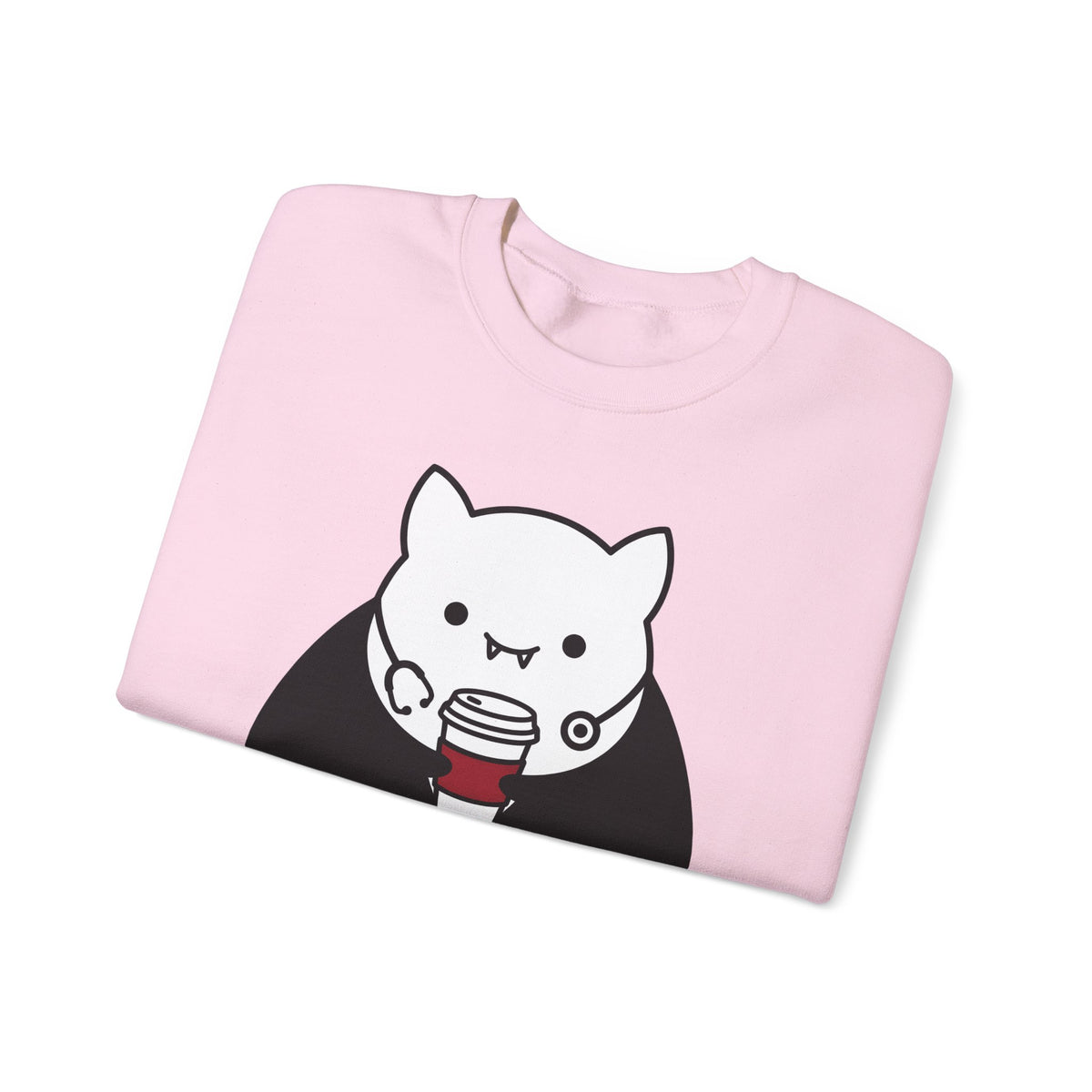 Vampire Coffee Sweatshirt Sweatshirt Nurses Fall Gift Women Cartoon Sweatshirt Coffee Cup Sweatshirt Nurse Enthusiast Comic Sweatshirt Autumn Graphic Clean Nurse