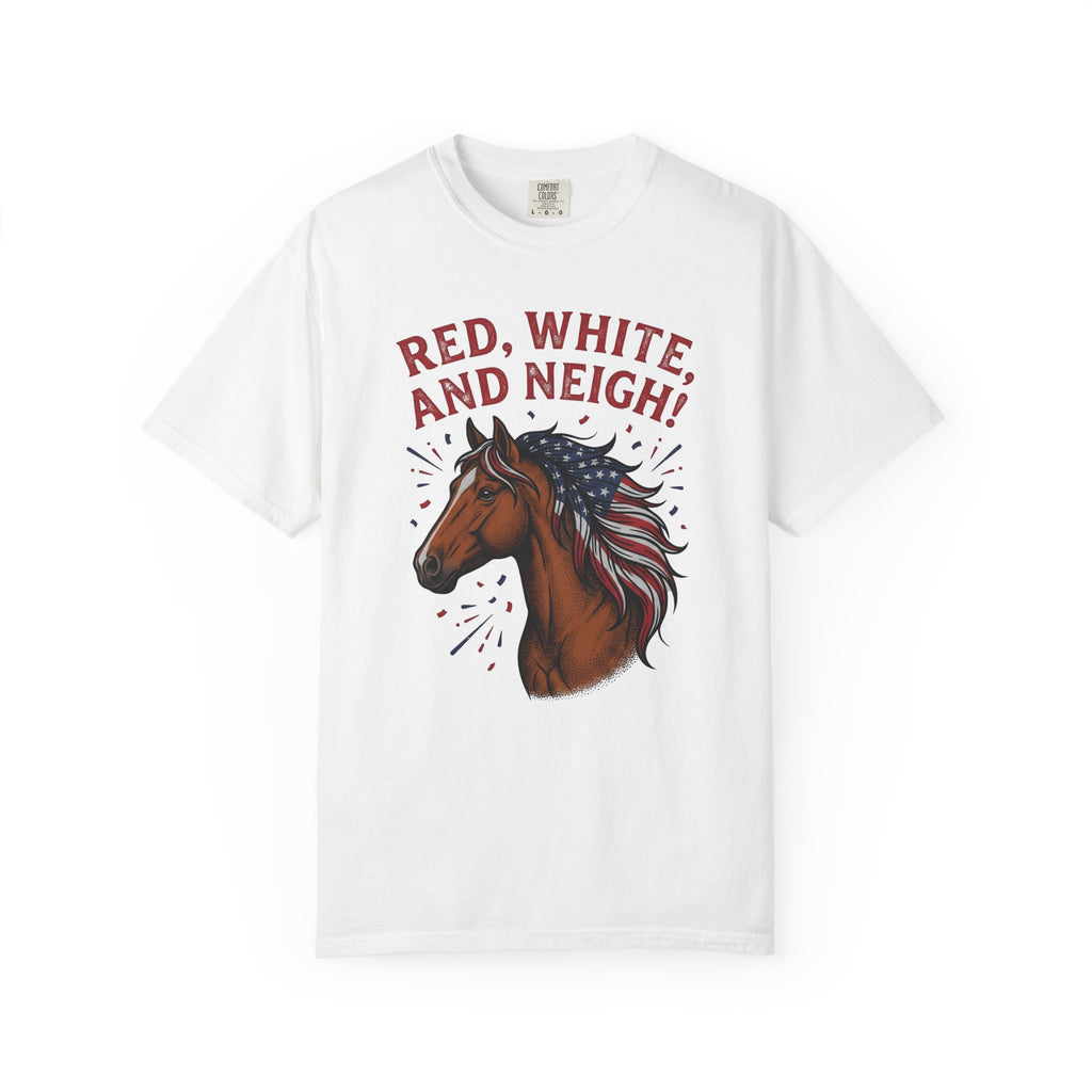 American Horse T-Shirt 4th Of July Wildlife Gift Women Retro T-Shirt Mustang T-Shirt Independence Fan Vintage T-Shirt Animal Graphic Sketch