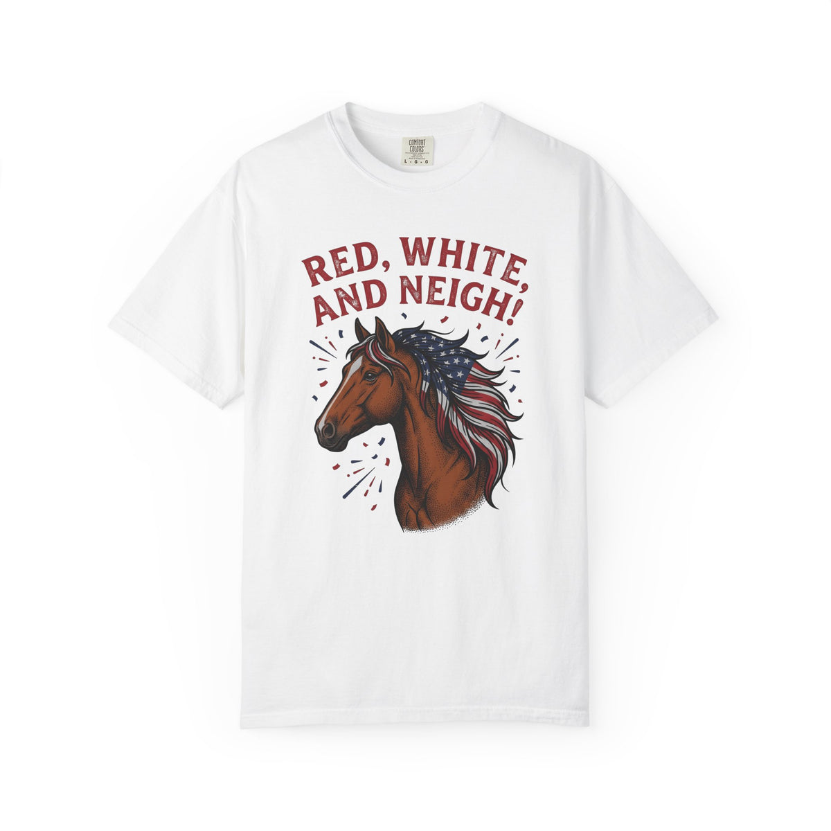 American Horse T-Shirt 4th Of July Wildlife Gift Women Retro T-Shirt Mustang T-Shirt Independence Fan Vintage T-Shirt Animal Graphic Sketch