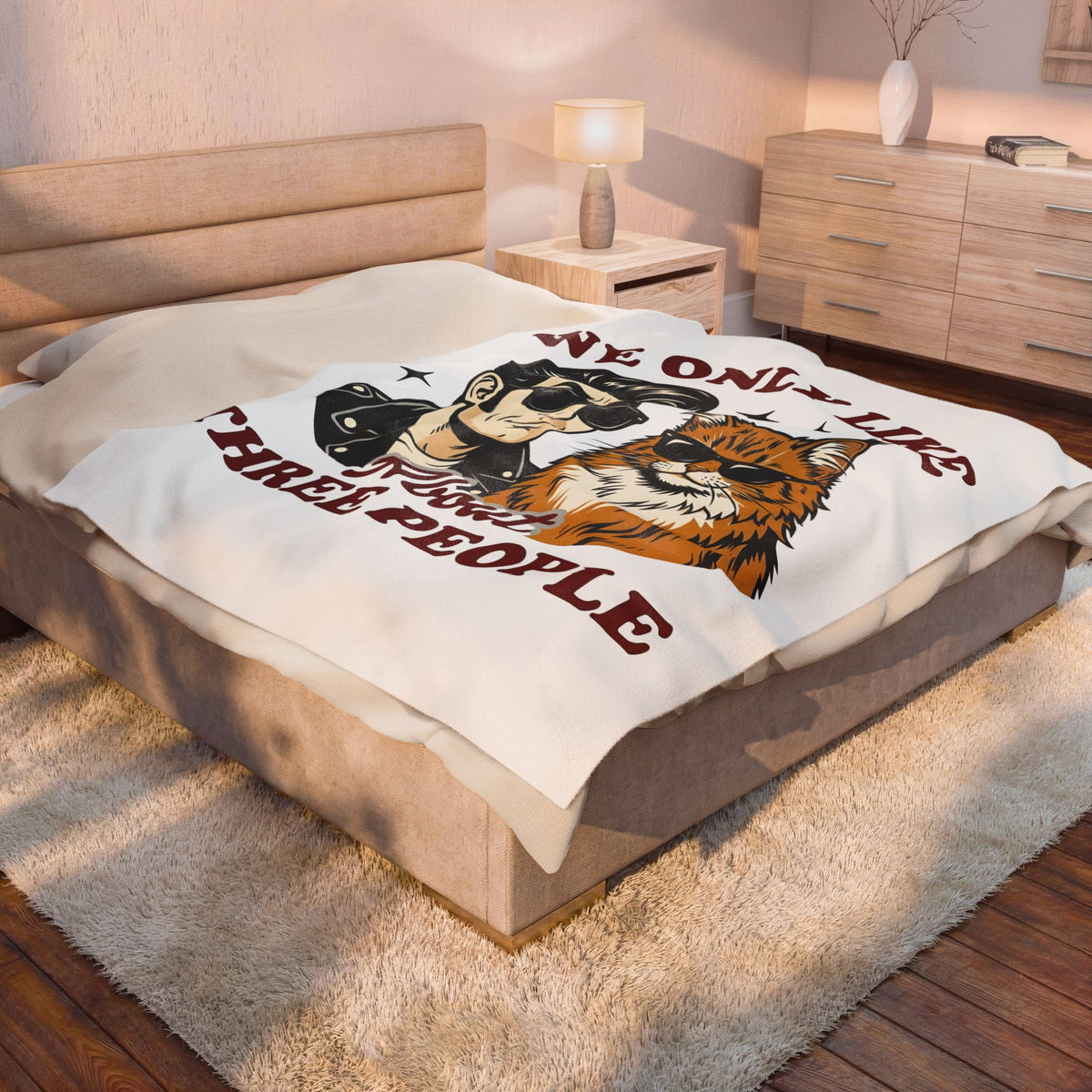 Cat Man Sunglasses Blanket Cat Humor Gift Women Retro Blanket Cool Cat T