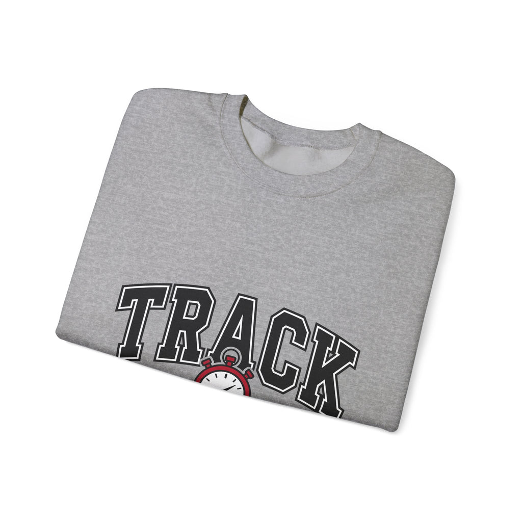Stopwatch Graphic Sweatshirt Track And Field Mom Gift Women Varsity Sweatshirt Timer Sweatshirt Athlete Enthusiast Letterman Sweatshirt Mother Graphic Design