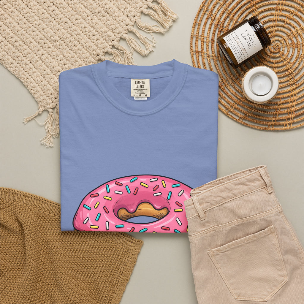 Donut Image T-Shirt Desserts Cuisine Gift Women Comic T-Shirt Doughnut T-Shirt Pastry Fan Cartoon T-Shirt Food Graphic Modern Nonpareils T-Shirt
