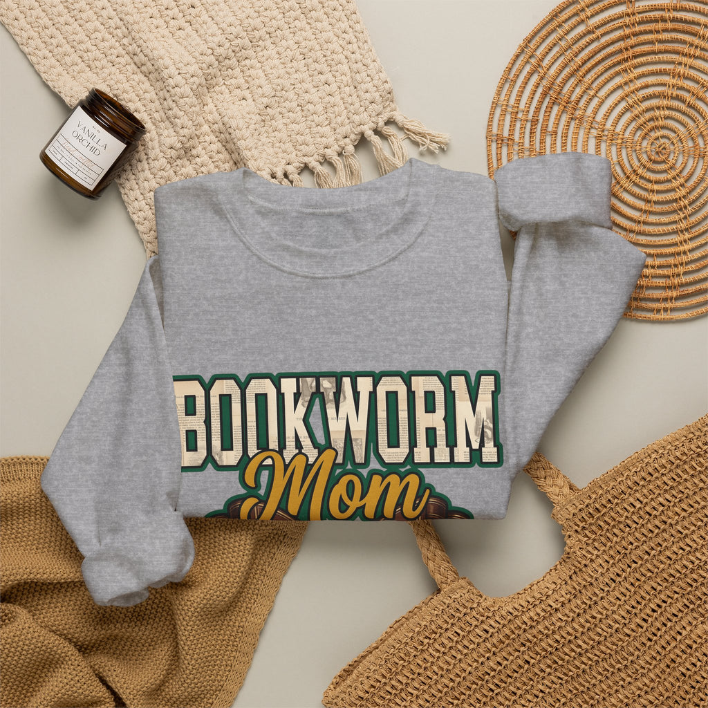 Book Bow Sweatshirt Moms Reading Gift Women Bold Graphic Sweatshirt Bookmark Sweatshirt Mother Fan Graphic Design Book Illustration Retro Stacked Books