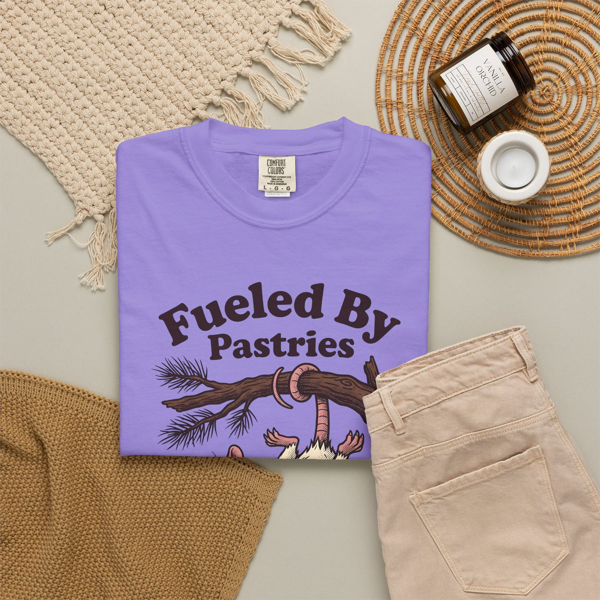 Possum Pastry T-Shirt Desserts Joke Gift Women Animation T-Shirt Pastry T-Shirt Dessert Fan Cartoon T-Shirt Pun Graphic Classic Branch T-Shirt