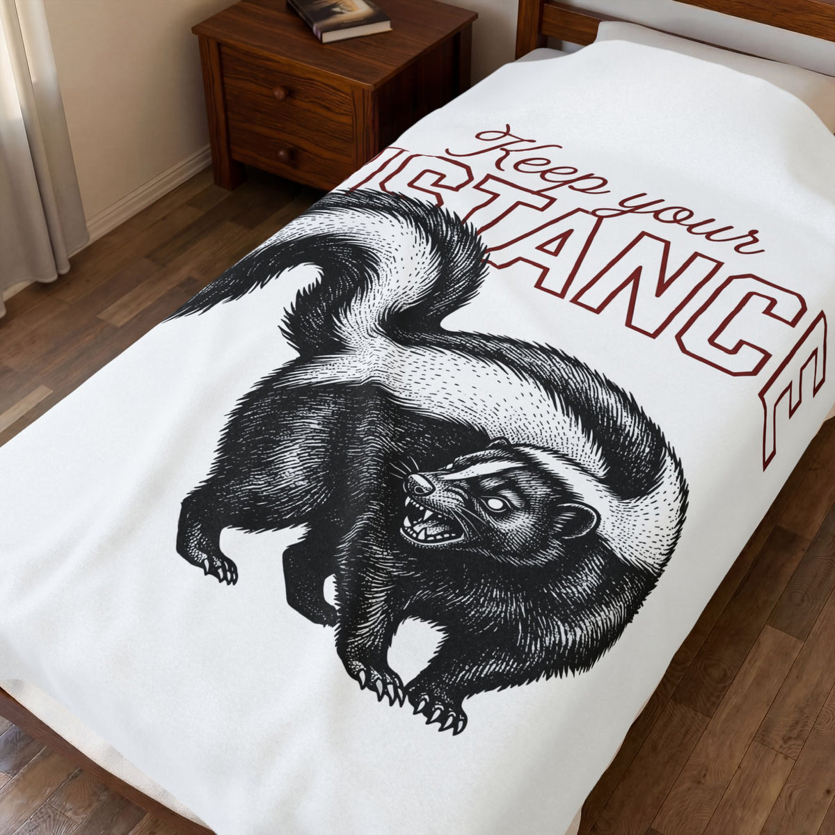 Skunk Illustration Blanket Animal Joke Gift Women Sketch Blanket Stink Blanket Animal Fan Drawing Graphic Retro Bushy Tail Blanket