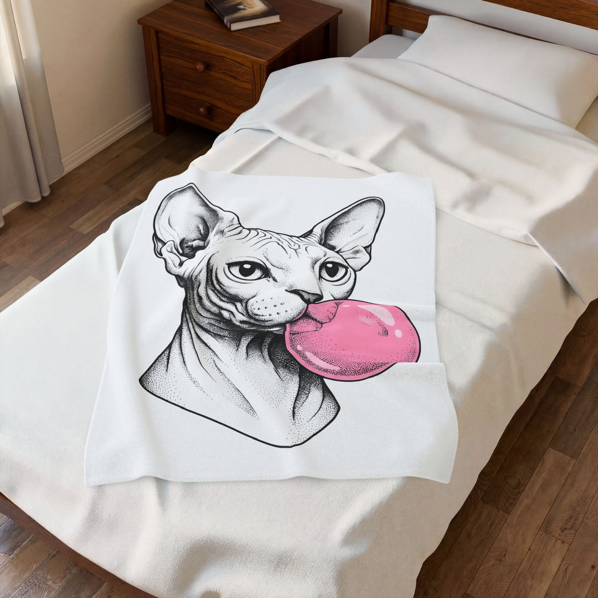 Sphynx Feline Blanket Cat Pet Supplies Gift Women Neo Traditional Blanket Cat Blanket Cat Fan Faux Illustration Pet Accessories Graphic Clean