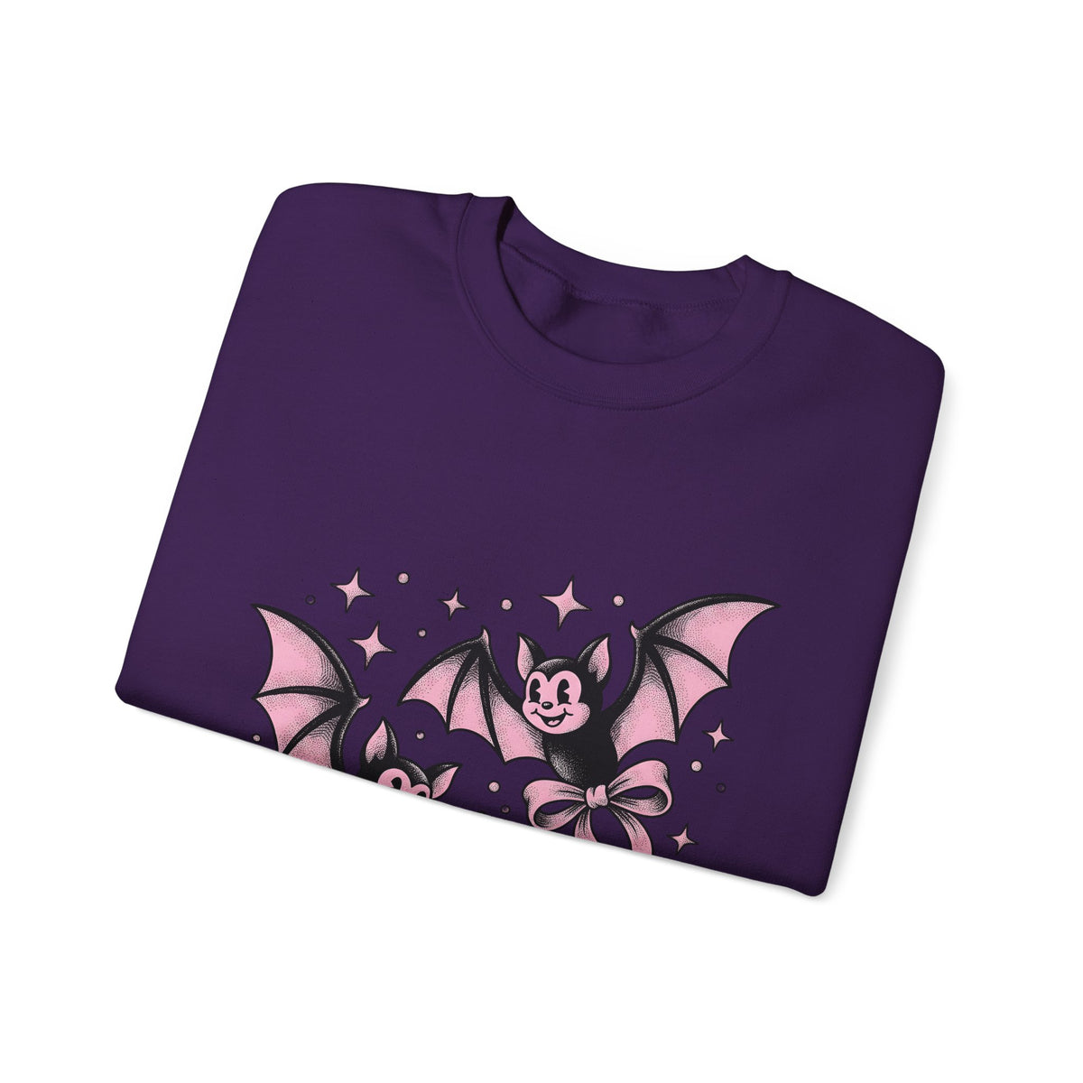Sweet Bats Sweatshirt Halloween Horror Gift Women Chibi Sweatshirt Flying Fox Sweatshirt Spooky Fan Creepy Sweatshirt Horror Graphic Old School Hair Bows