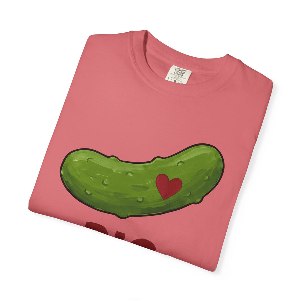 Pickle Illustration T-Shirt Funny Gastronomy Gift Women Doodle T-Shirt Dill T-Shirt Humor Fan Cartoon T-Shirt Food Graphic Outline Heart Shape