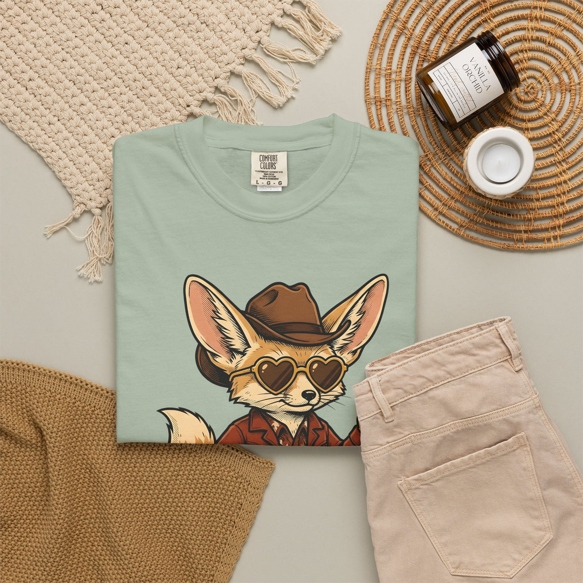 Fennec Fox Cowboy T-Shirt Cowgirl Western Gift Women Vintage T-Shirt Desert Fox T-Shirt Rodeo Fan Retro T-Shirt Western Graphic Hand Drawn