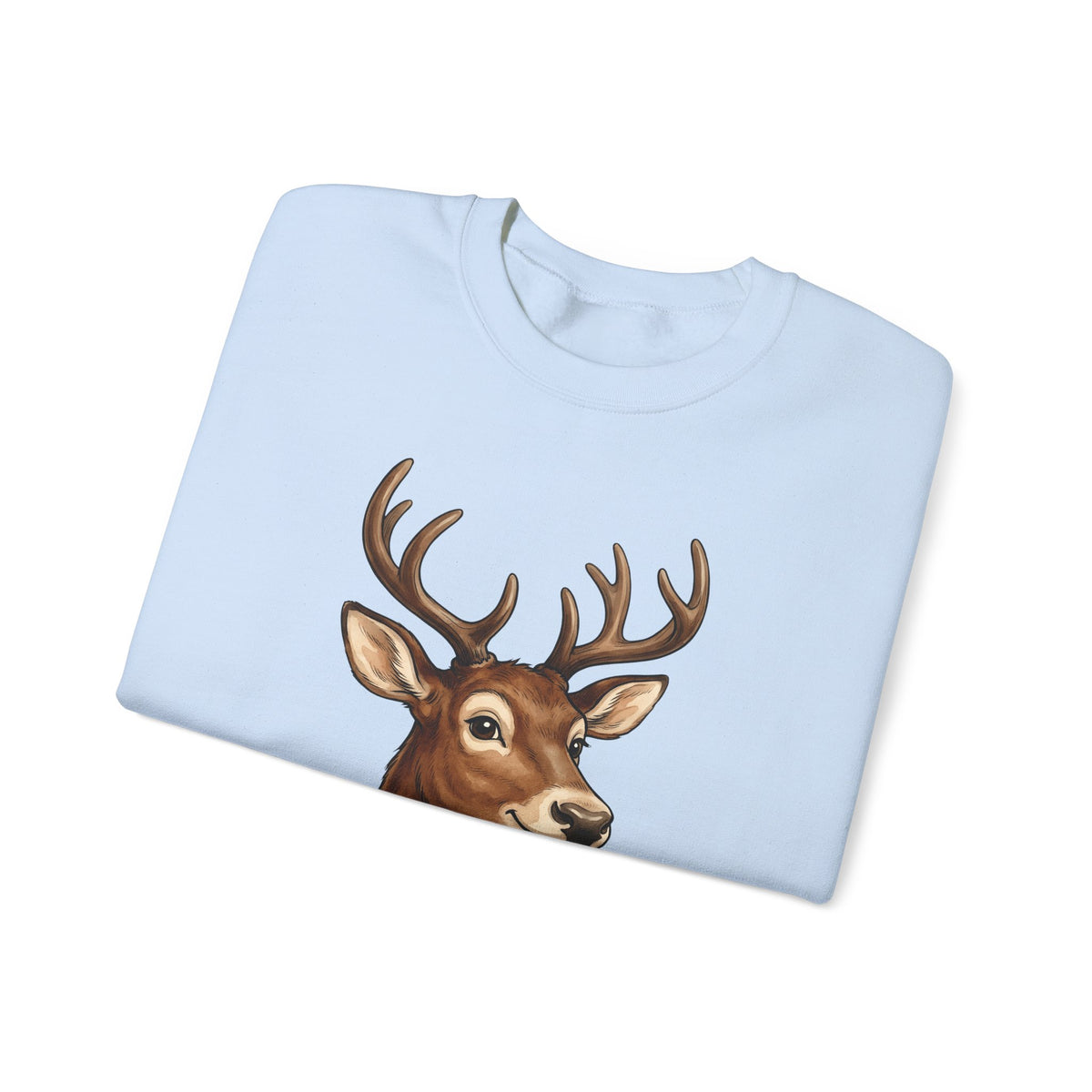 Stag Christmas Fauna Gift Cartoon Deer Xmas Fan Reindeer Hand Painted Holiday Bells Sweatshirt