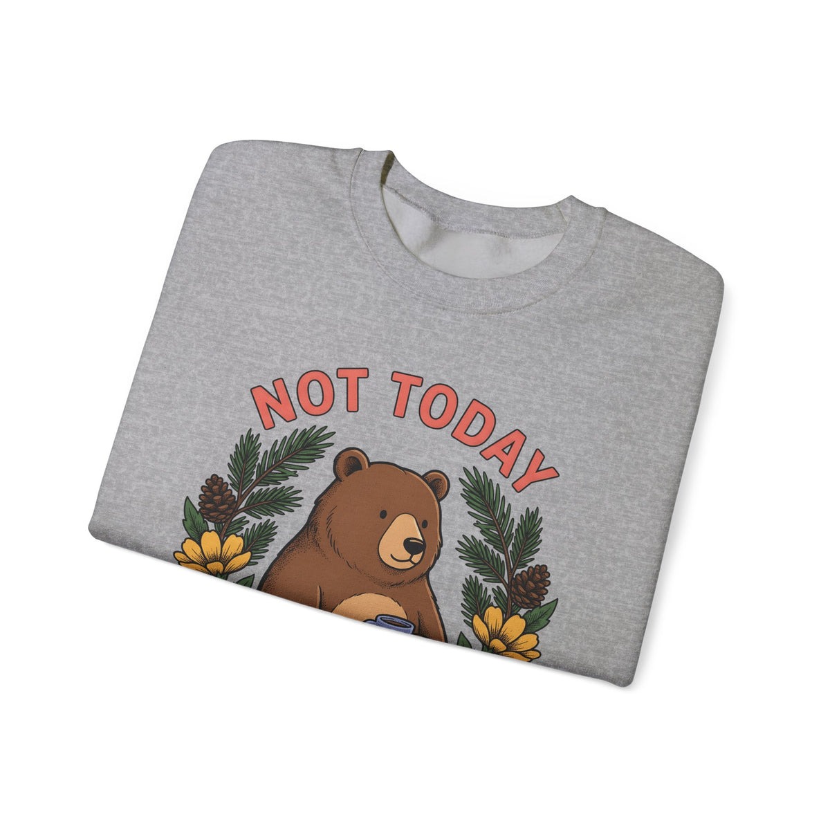 Bear Drink Sweatshirt Sweatshirt Funny Beasts Gift Women Comic Art Sweatshirt Sweatshirt Sweatshirt Humor Fan Cartoon Sweatshirt Creature Graphic Classic Flower Wreath