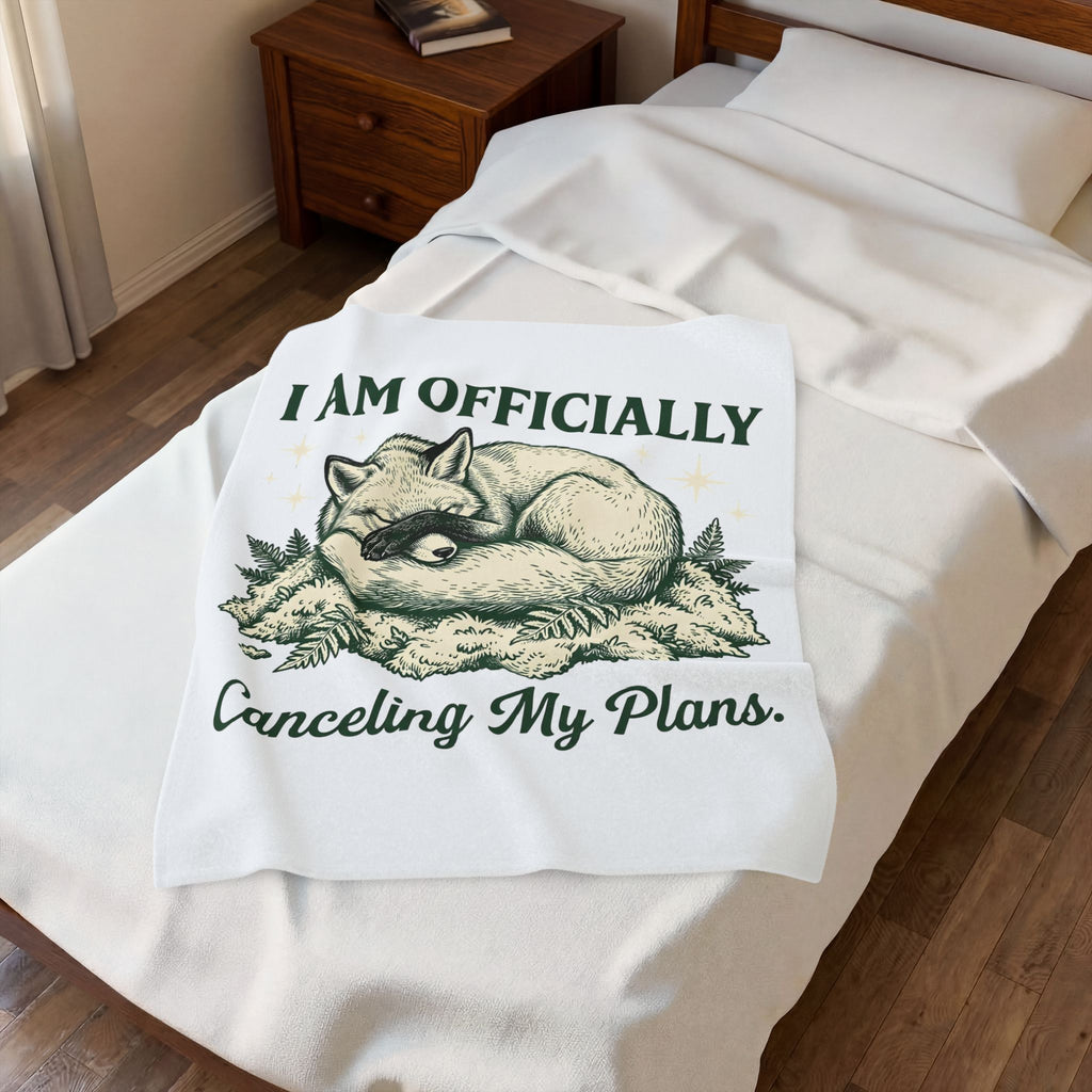 Resting Fox Funny Wildlife Gift Sketch Fox Humor Fan Drawing Retro Star Shapes Blanket
