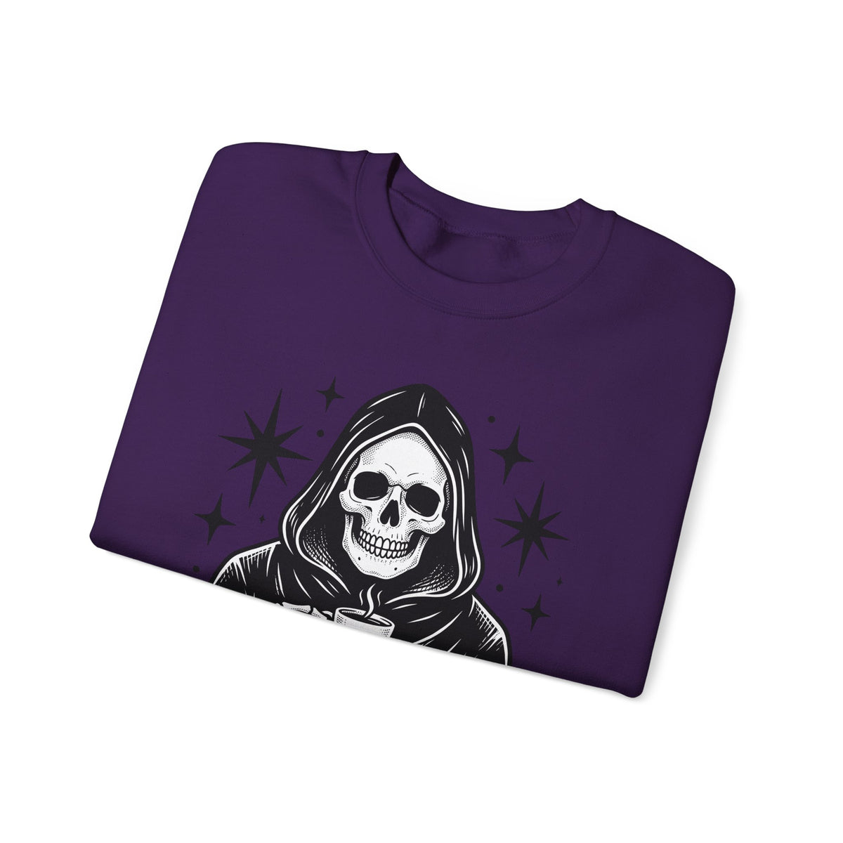 Death Reaper Sweatshirt Halloween Espresso Gift Women Dark Sweatshirt Grim Reaper Sweatshirt Horror Fan Gothic Sweatshirt Coffee Graphic Retro Sweatshirt Sweatshirt