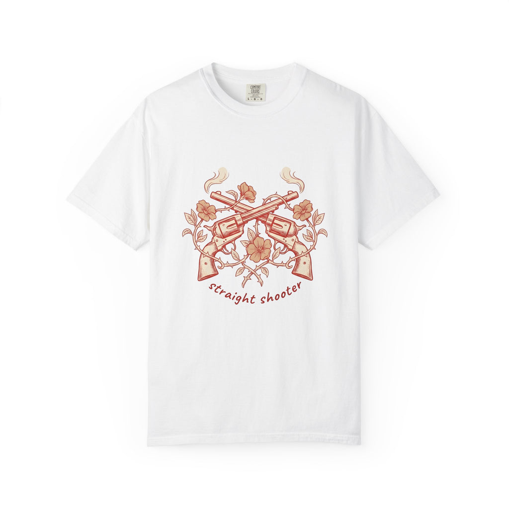 Crossed Six Shooters T-Shirt Cowgirl Rodeo Gift Women Old School T-Shirt Pistols T-Shirt Cowboy Fan Gunslinger T-Shirt Rodeo Graphic Line Art