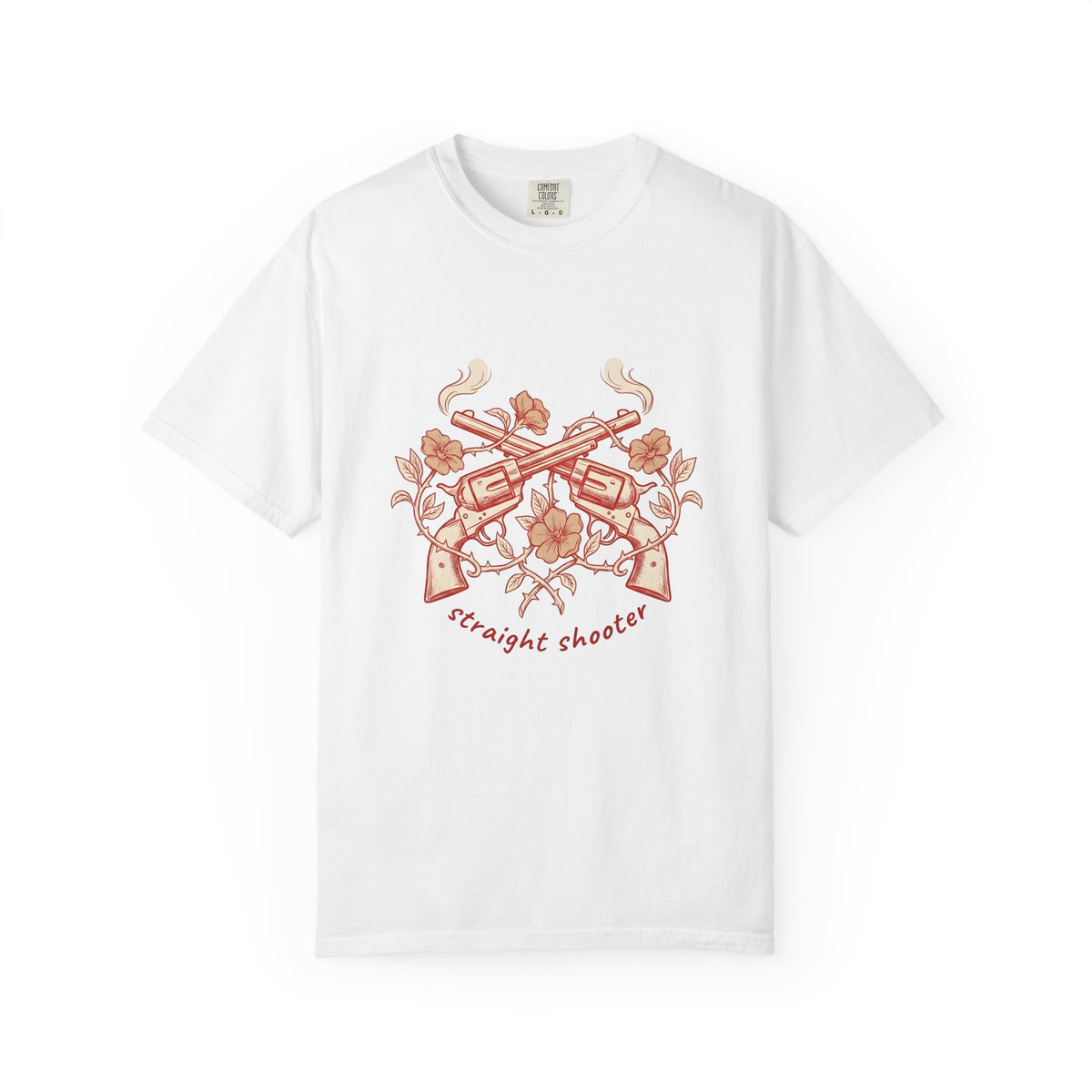 Crossed Six Shooters T-Shirt Cowgirl Rodeo Gift Women Old School T-Shirt Pistols T-Shirt Cowboy Fan Gunslinger T-Shirt Rodeo Graphic Line Art